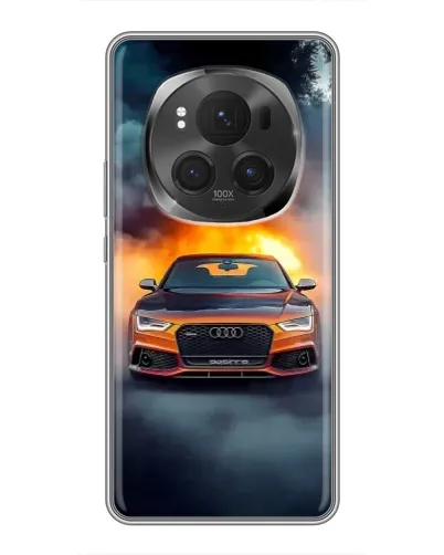Чехол для Huawei Mate 80 RS Ultimate с картинкой «Audi в огненном дыму»