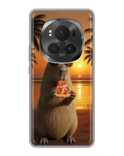 Чехол для Huawei Mate 80 RS Ultimate с картинкой «Капибара с пиццей»