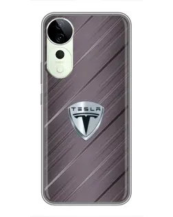 Чехол для Huawei nova 14 Energy с картинкой «Металлическая текстура Tesla»