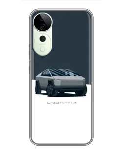 Чехол для Huawei nova 14 Energy с картинкой «Серебристый Cybertruck Tesla»