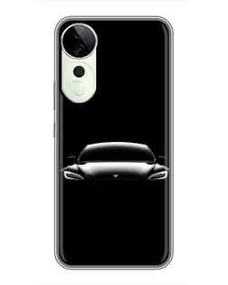 Чехол для Huawei nova 14 Energy с картинкой «Фары Tesla Night»