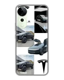 Чехол для Huawei nova 14 Energy с картинкой «Коллаж Cybertruck Tesla»