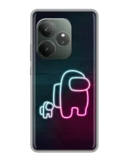 Чехол для Huawei nova 16z с картинкой «Among Us неон-арт»