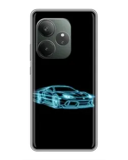 Чехол для Huawei nova 16z с картинкой «Неоновый контур Lamborghini»