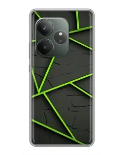 Чехол для Huawei nova 16z с картинкой «Зеленые геометрические линии»