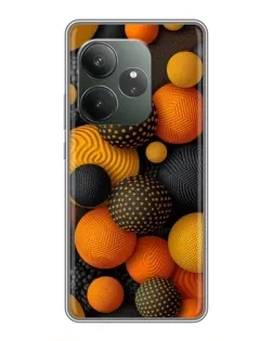 Чехол для Huawei nova 16z с картинкой «Объемные оранжевые сферы»