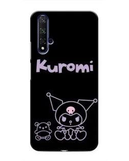 Чехол для Huawei Nova 5T с картинкой «Kuromi — черный минимализм»