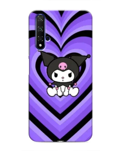 Чехол для Huawei Nova 5T с картинкой «Kuromi и фиолетовые сердца»