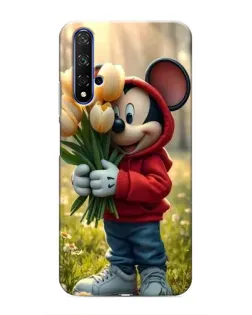 Чехол для Huawei Nova 5T с картинкой «Микки с тюльпанами»