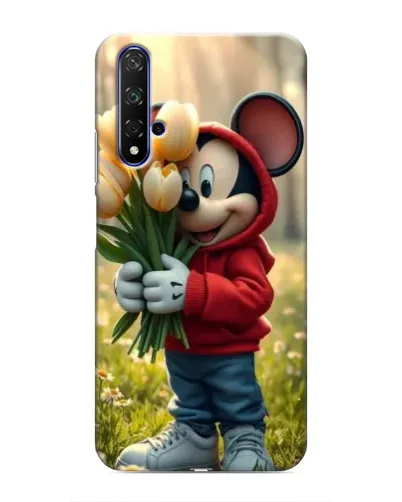 Чехол для Huawei Nova 5T с картинкой «Микки с тюльпанами»