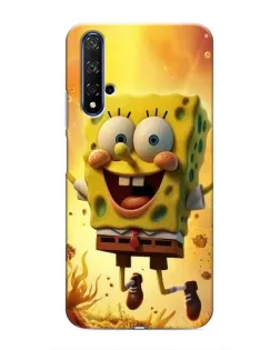 Чехол для Huawei Nova 5T с картинкой «Губка Боб прыгает»