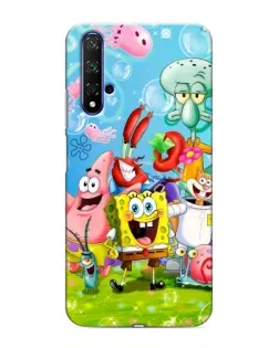 Чехол для Huawei Nova 5T с картинкой «Губка Боб и друзья»