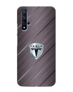 Чехол для Huawei Nova 5T с картинкой «Металлическая текстура Tesla»