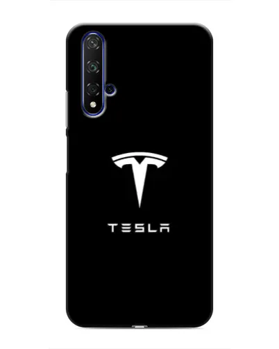 Чохол для Huawei Nova 5T з картинкою «Tesla White Logo»