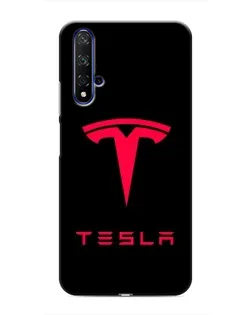 Чехол для Huawei Nova 5T с картинкой «Tesla Red Logo»