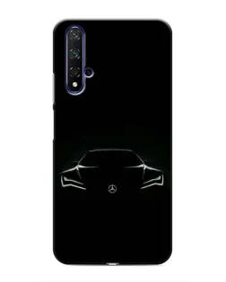 Чехол для Huawei Nova 5T с картинкой «Mercedes — силуэт авто»