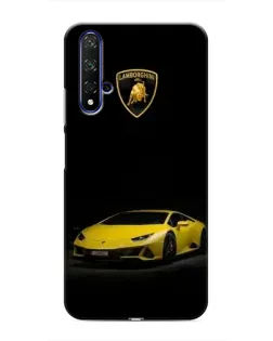 Чехол для Huawei Nova 5T с картинкой «Lamborghini желтый акцент»