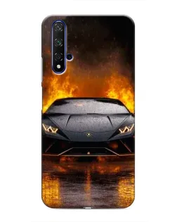Чехол для Huawei Nova 5T с картинкой «Lamborghini в огне»