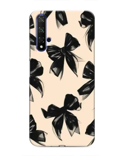 Чехол для Huawei Nova 5T с картинкой «Паттерн черные банты» Чехол для Huawei Nova 5T с картинкой «Паттерн черные банты»
