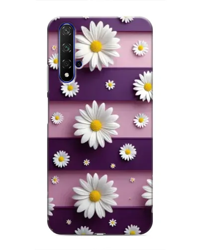 Чохол для Huawei Nova 5T з картинкою «Ромашки на фіолетовому»
