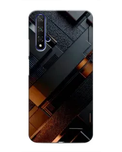 Чехол для Huawei Nova 5T с картинкой «Черные геометрические блоки»