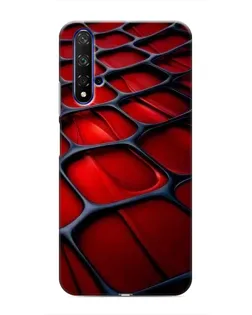 Чехол для Huawei Nova 5T с картинкой «Красная глянцевая сетка»