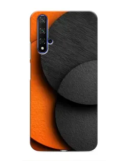 Чехол для Huawei Nova 5T с картинкой «Геометрия оранжевых кругов»