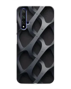 Чехол для Huawei Nova 5T с картинкой «Объемное серое плетение»