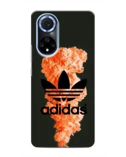 Чехол для Huawei Nova 9 SE с картинкой «Оранжевый дым Adidas»