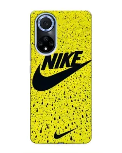 Чехол для Huawei Nova 9 SE с картинкой «Желтый текстурный Nike»