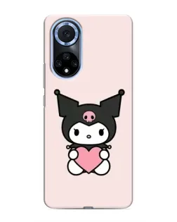 Чехол для Huawei Nova 9 SE с картинкой «Kuromi и сердце»