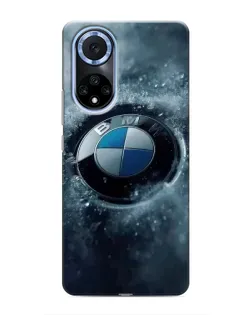 Чехол для Huawei Nova 9 SE с картинкой «Логотип BMW — лед»