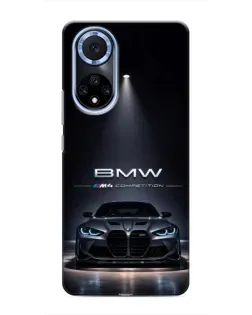Чехол для Huawei Nova 9 SE с картинкой «BMW сквозь ночной город»