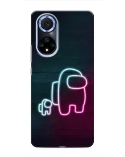Чехол для Huawei Nova 9 SE с картинкой «Among Us неон-арт»