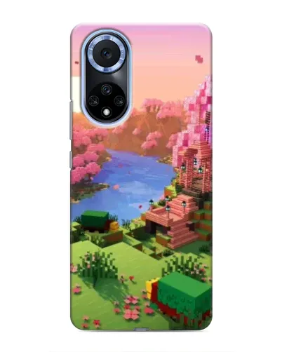 Чехол для Huawei Nova 9 SE с картинкой «Розовое дерево Minecraft»