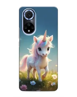 Чехол для Huawei Nova 9 SE с картинкой «Единорог на поляне»