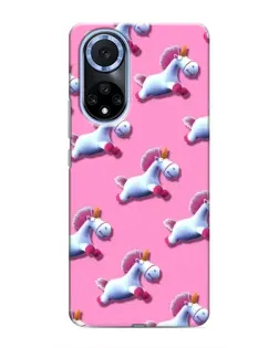 Чехол для Huawei Nova 9 SE с картинкой «Единороги на розовом»