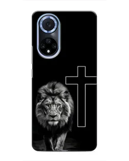 Чехол для Huawei Nova 9 SE с картинкой «Лев и Крест»
