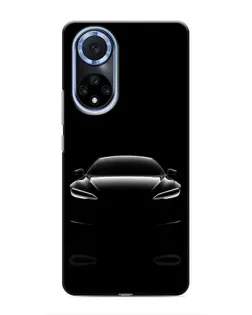 Чехол для Huawei Nova 9 SE с картинкой «Силуэт Tesla Night»