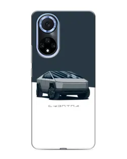 Чехол для Huawei Nova 9 SE с картинкой «Серебристый Cybertruck Tesla»