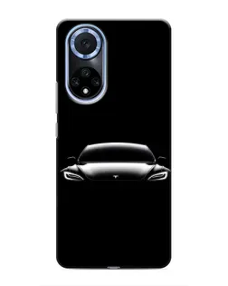 Чехол для Huawei Nova 9 SE с картинкой «Фары Tesla Night»