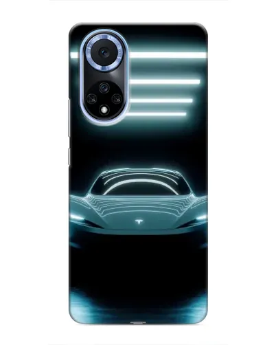 Чехол для Huawei Nova 9 SE с картинкой «Tesla в неоне»
