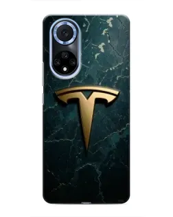 Чехол для Huawei Nova 9 SE с картинкой «Мраморная Tesla Gold»