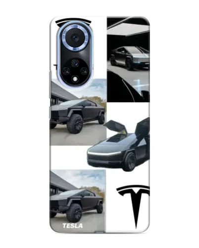 Чехол для Huawei Nova 9 SE с картинкой «Коллаж Cybertruck Tesla»