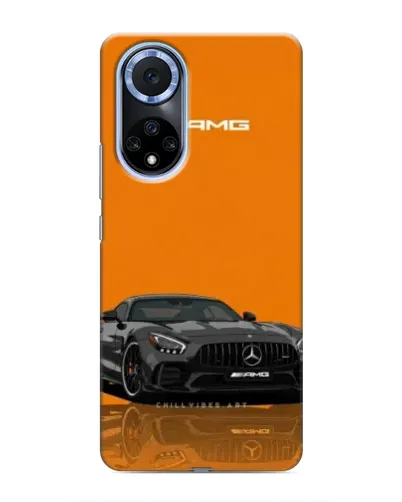 Чехол для Huawei Nova 9 SE с картинкой «Оранжевый Mercedes AMG»