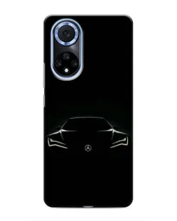 Чехол для Huawei Nova 9 SE с картинкой «Mercedes — силуэт авто» Чехол для Huawei Nova 9 SE с картинкой «Mercedes — силуэт авто»