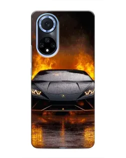 Чехол для Huawei Nova 9 SE с картинкой «Lamborghini в огне»