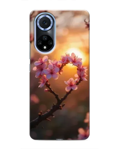 Чехол для Huawei Nova 9 SE с картинкой «Розовый цвет сердце на фоне заката» Чехол для Huawei Nova 9 SE с картинкой «Розовый цвет сердце на фоне заката»
