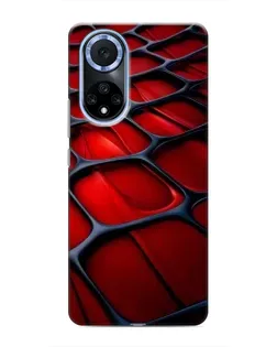 Чехол для Huawei Nova 9 SE с картинкой «Красная глянцевая сетка»