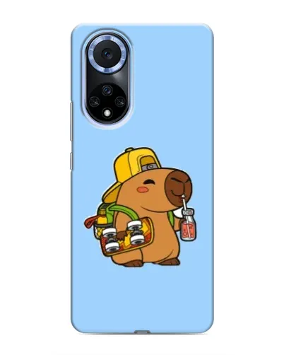 Чехол для Huawei Nova 9 SE с картинкой «Капибара на скейте»